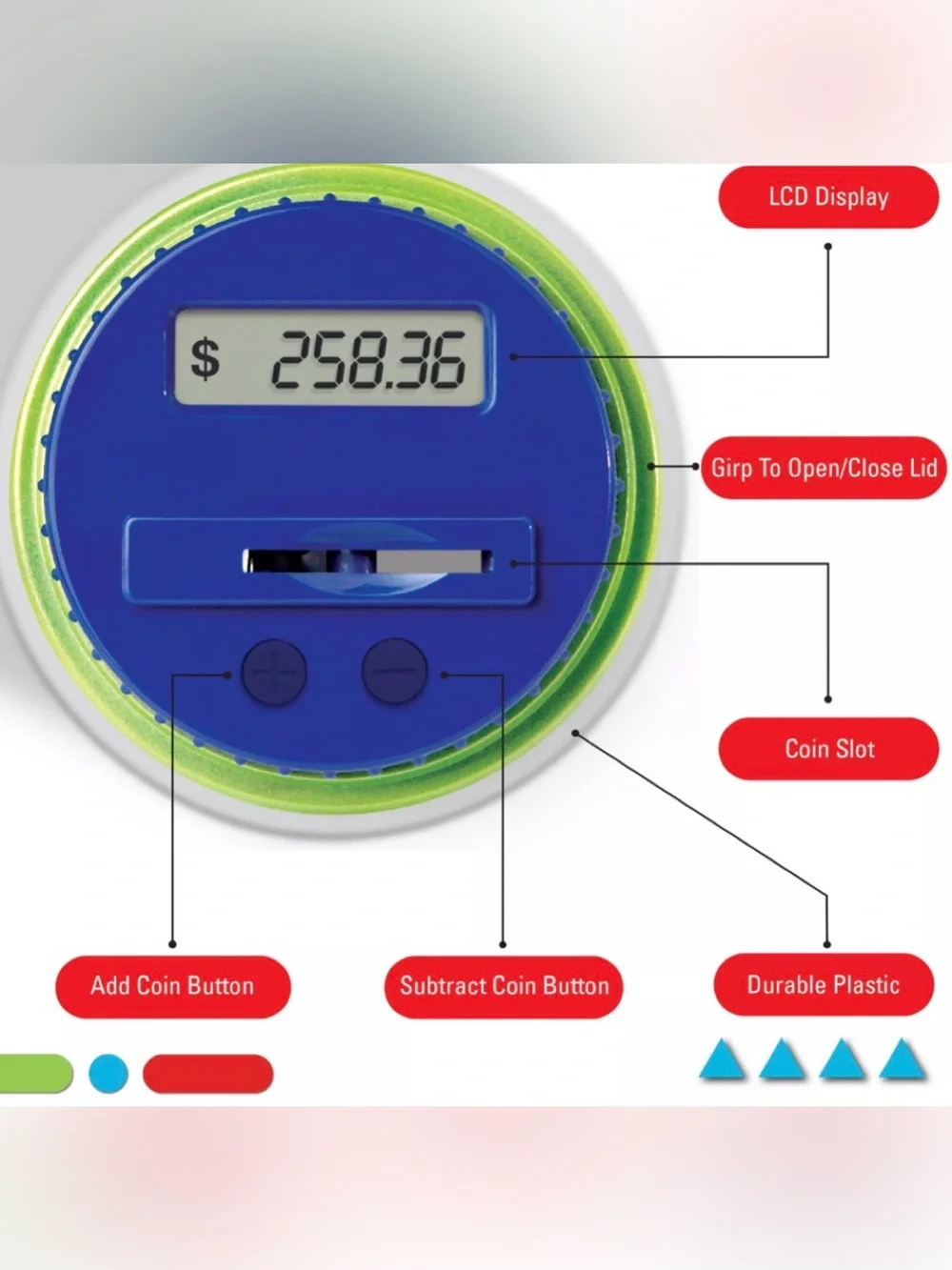 Discovery Kids Digital Coin-Counting Money Jar NEW IN BOX